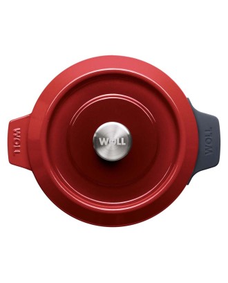 Cratita din fonta cu capac, Iron, rosie, 4.2 litri - Woll